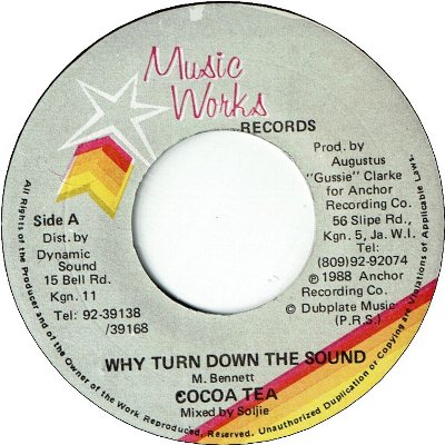WHY TURN DOWN THE SOUND (VG+)