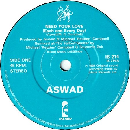 NEED YOUR LOVE (VG+) / RAINFALL SUNSHINE (VG+)
