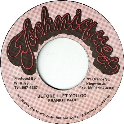 BEFORE I LET YOU GO (VG+) / Dancehall Mix (VG+)