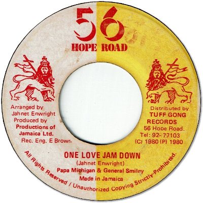 ONE LOVE JAM DOWN (VG+) / DUB DOWN (VG+)