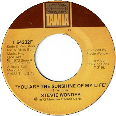 YOU ARE THE SUNSHINE OF MY LIFE(VG+) / TUESDAY HEARTBREAK