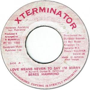LOVE MEANS NEVER TO SAY I'M SORRY (VG)