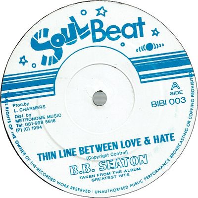 THIN LINE BETWEEN LOVE AND HATE (VG+) / LAUGH IT OFF