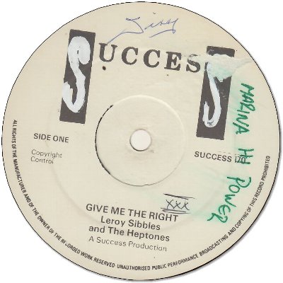 GIVE ME THE RIGHT (VG) / EVERYTHING IS GONNA BE ALRIGHT (VG+)