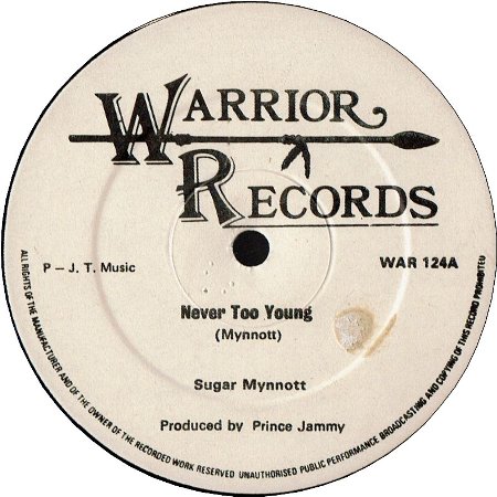 NEVER TOO YOUNG (VG+) / HEY LITTLE GIRL (VG+)