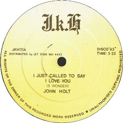 I JUST CALLED TO SAY I LOVE YOU (VG+) / VERSION (VG)