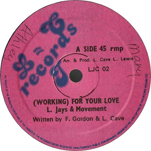 (WORKING) FOR YOUR LOVE (VG+/WOL) / CATCH A BUS (VG+/WOL)
