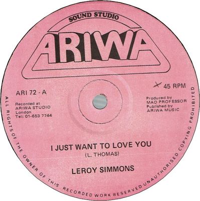 I JUST WANT TO LOVE YOU (VG+) / THE RETURN OF ULYSSES (VG+)