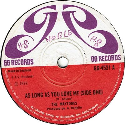 AS LONG AS YOU LOVE ME (VG+/WOL) / AS LONG AS YOU LOVE ME Soul Version (VG+/WOL)