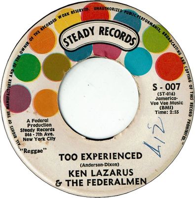 TOO EXPERIENCED (VG+/SWOL) / SOUL SERENADE (VG)