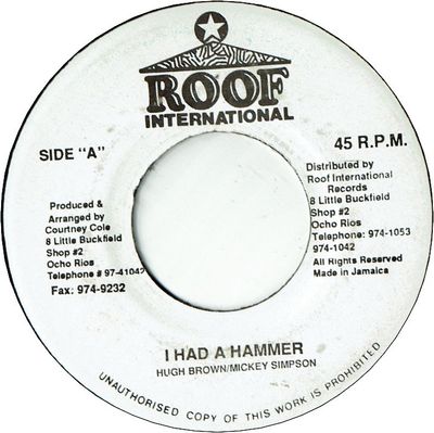 I HAD A HAMMER (VG+)