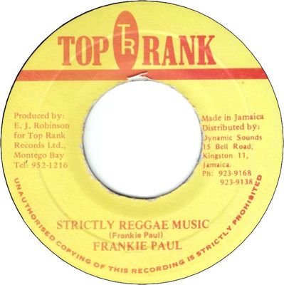 STRICTLY REGGAE MUSIC (VG)