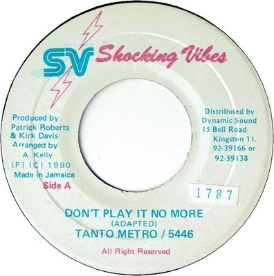 DON'T PLAY IT NO MORE (VG+/sticker)