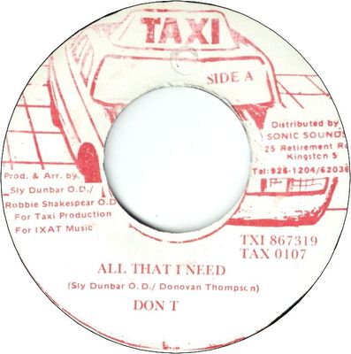 ALL THAT I NEED (VG+)