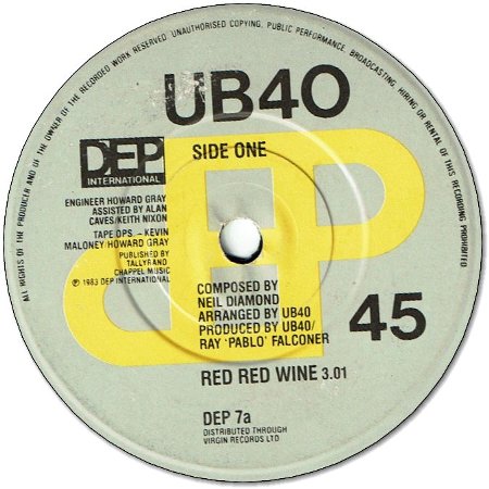 RED RED WINE (VG) / SUFFERIN’(VG+/WOL)