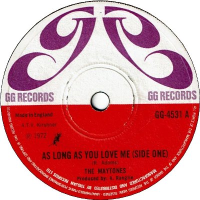 AS LONG AS YOU LOVE ME (VG+) / AS LONG AS YOU LOVE ME Soul Version (VG)