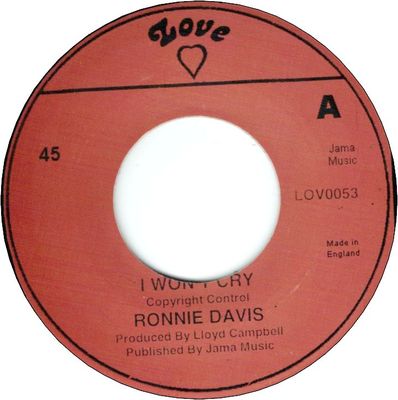 I WON'T CRY (VG+) / VERSION (VG+)