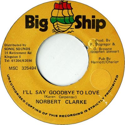 I'LL SAY GOODBYE TO LOVE (VG+/Sticker)