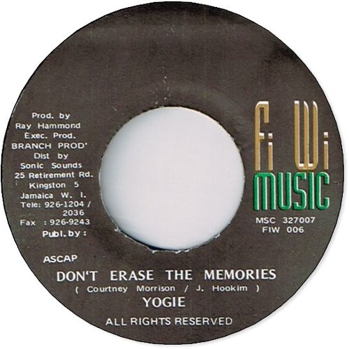 DON’T ERASE THE MEMORIES (VG+)