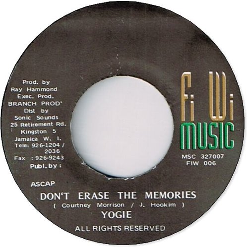 DON’T ERASE THE MEMORIES (VG+)